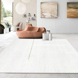 Ins White Simple Style Decorative Rug for Living Room Big Size Luxury Minimalism Bedroom Carpet Easy Cleaning Coffee Tables Mat