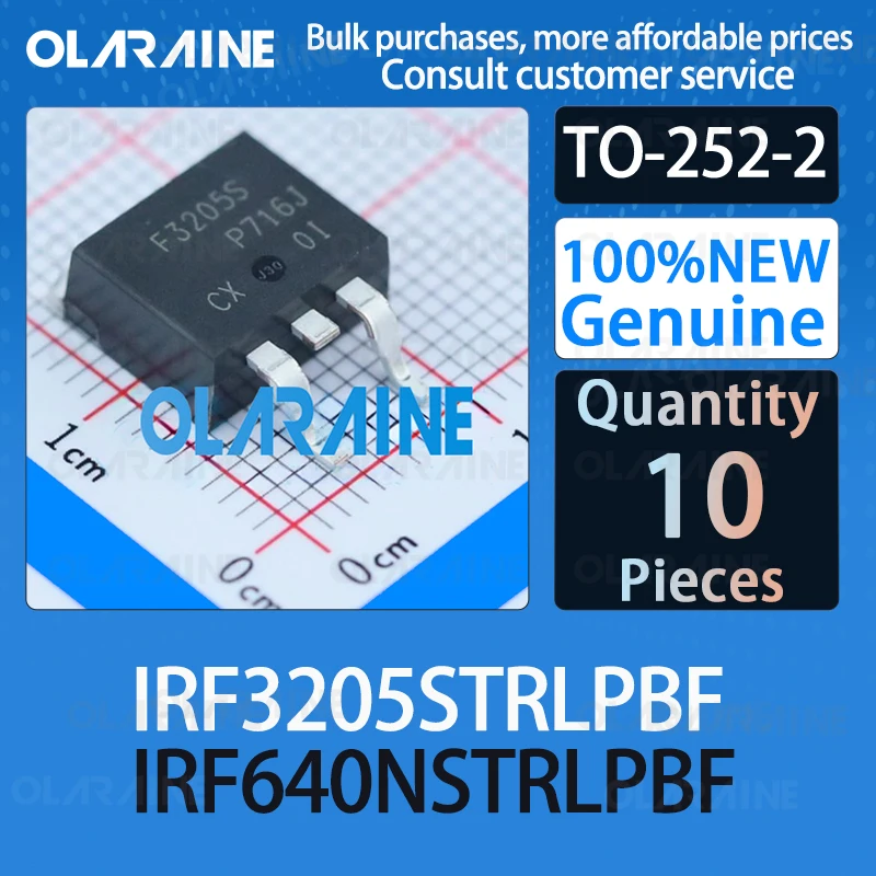 

10Pcs IRF3205STRLPBF IRF640NSTRLPBF TO-252-2 Communication network Ethernet N-Channel 55V 110A 8mOhm 97.3nC IC chip circuit