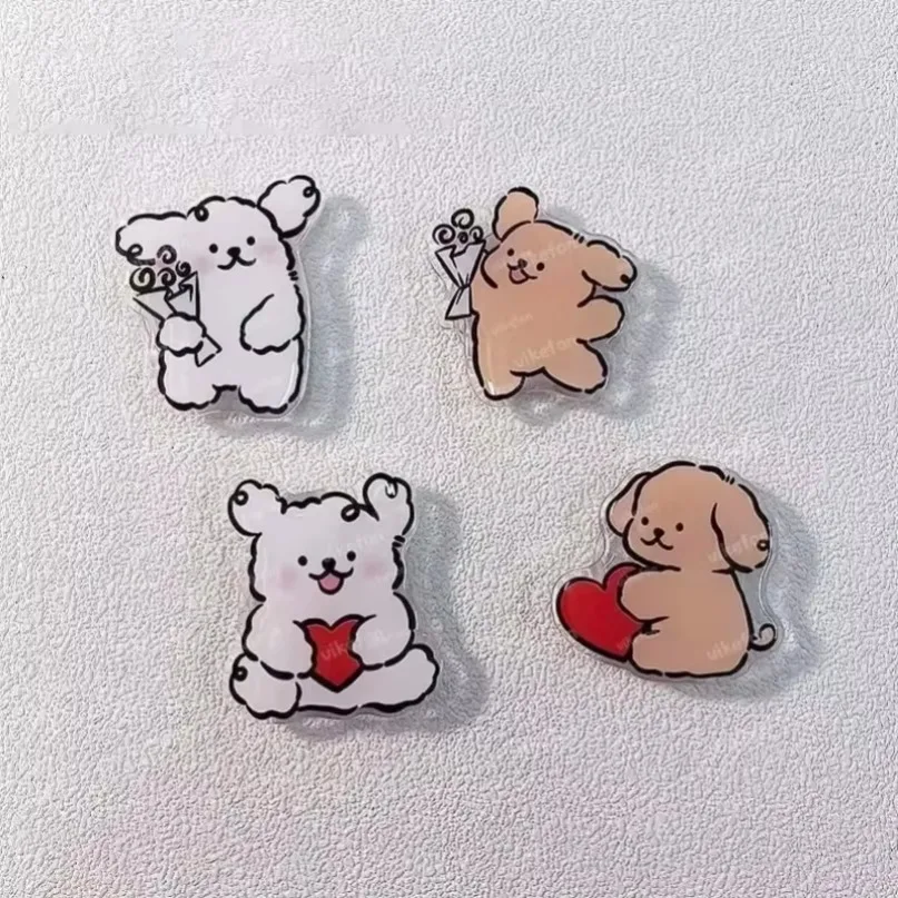 Soquete magnético bolso suporte do telefone aperto tok suporte coreano bonito dos desenhos animados filhote de cachorro aperto para iphone samsung xiaomi anel dedo titular