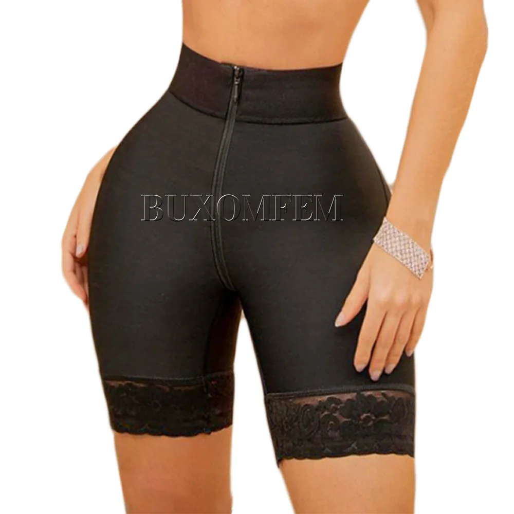 Front Breasted Butt Lifter Zipper Shorts High Waisted Panties Seamless Sexy Faja Shapeware Women\'s Invisible Underwear Bodysuits