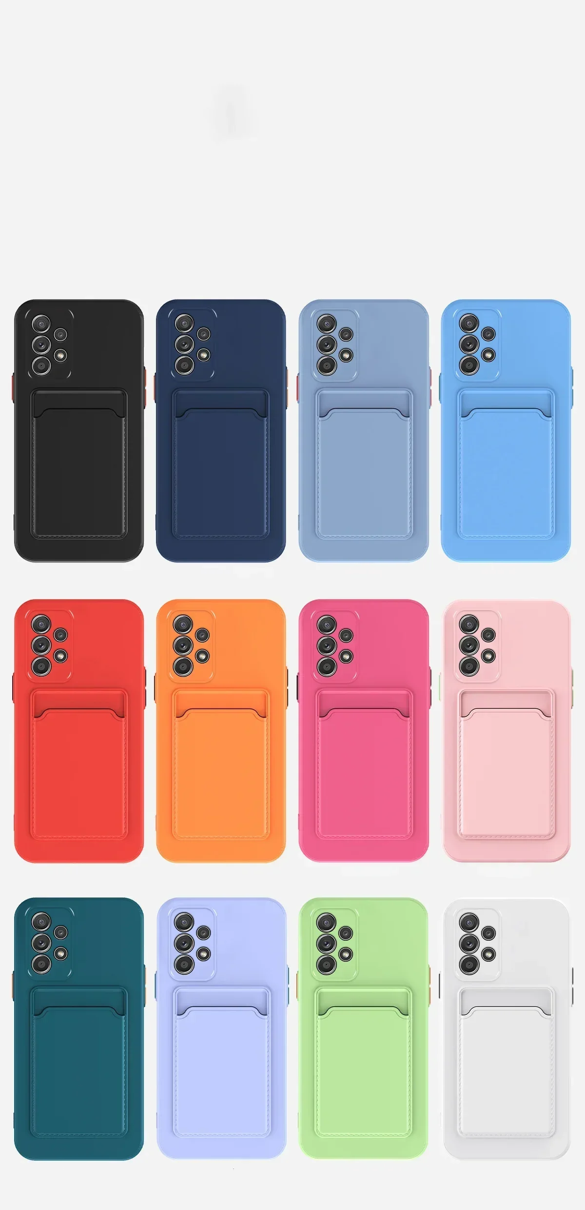 Soft Silikon Karten halter Fall für Samsung Galaxy S24 S23 S22 S21 S20 plus Fe Note 20 Ultra A51 A71 A54 Slot Brieftasche Rückseite – Detail 11