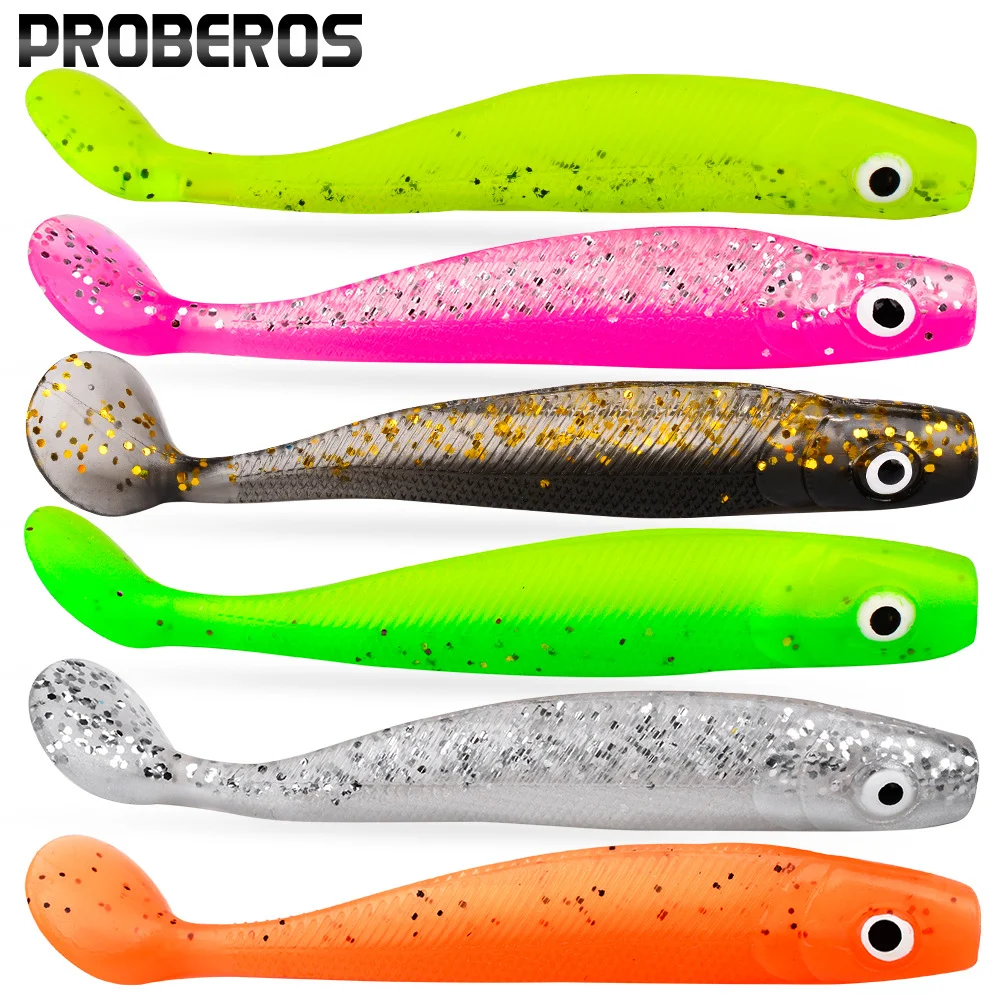 65mm Cannibal Curved Tail Angelköder Künstliche Wobbler Gummiköder Silikon Shad Wurm Bass Leurre Souple