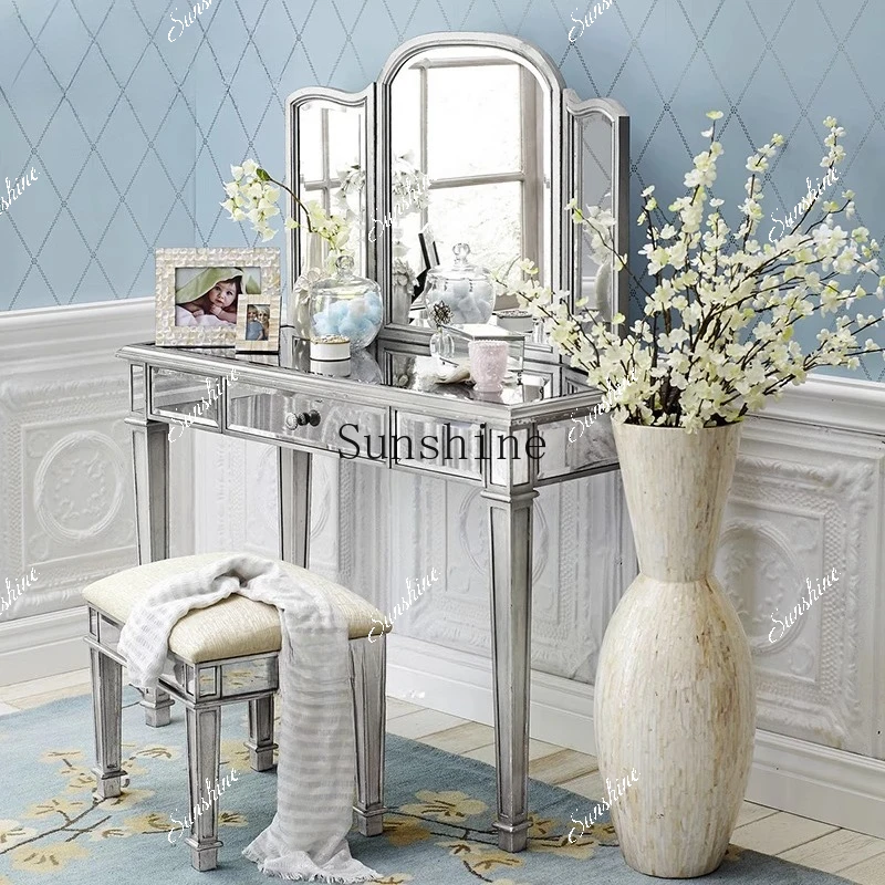 Bedroom simple modern European makeup table mirror furniture neoclassical 2006  FT