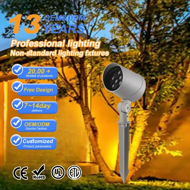 Most Popular 3W 6W 12W IP65 Waterproof COB LED Flood Lamp with Aluminum Body for Outdoor Landscape Spike Light for LED Lamp