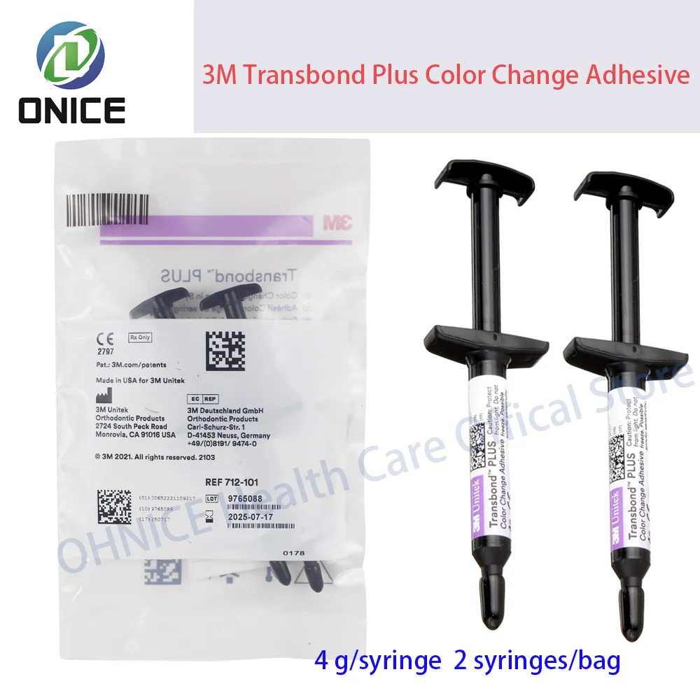 2*4g 712-101 3M Transbond Plus Color Change Adhesive Light Cure Dental Orthodontic Primer Bonding Adhesive 