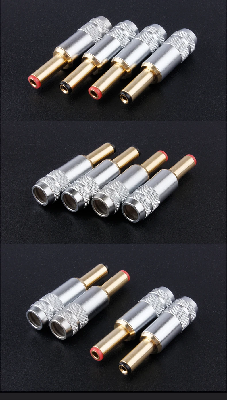 YYAUDIO Kupferbeschichteter Gold-DC-2.1G/2.5G DC-Stromstecker Schweißanschluss für Lineare Stromversorgung 1 Stück – Detail 8