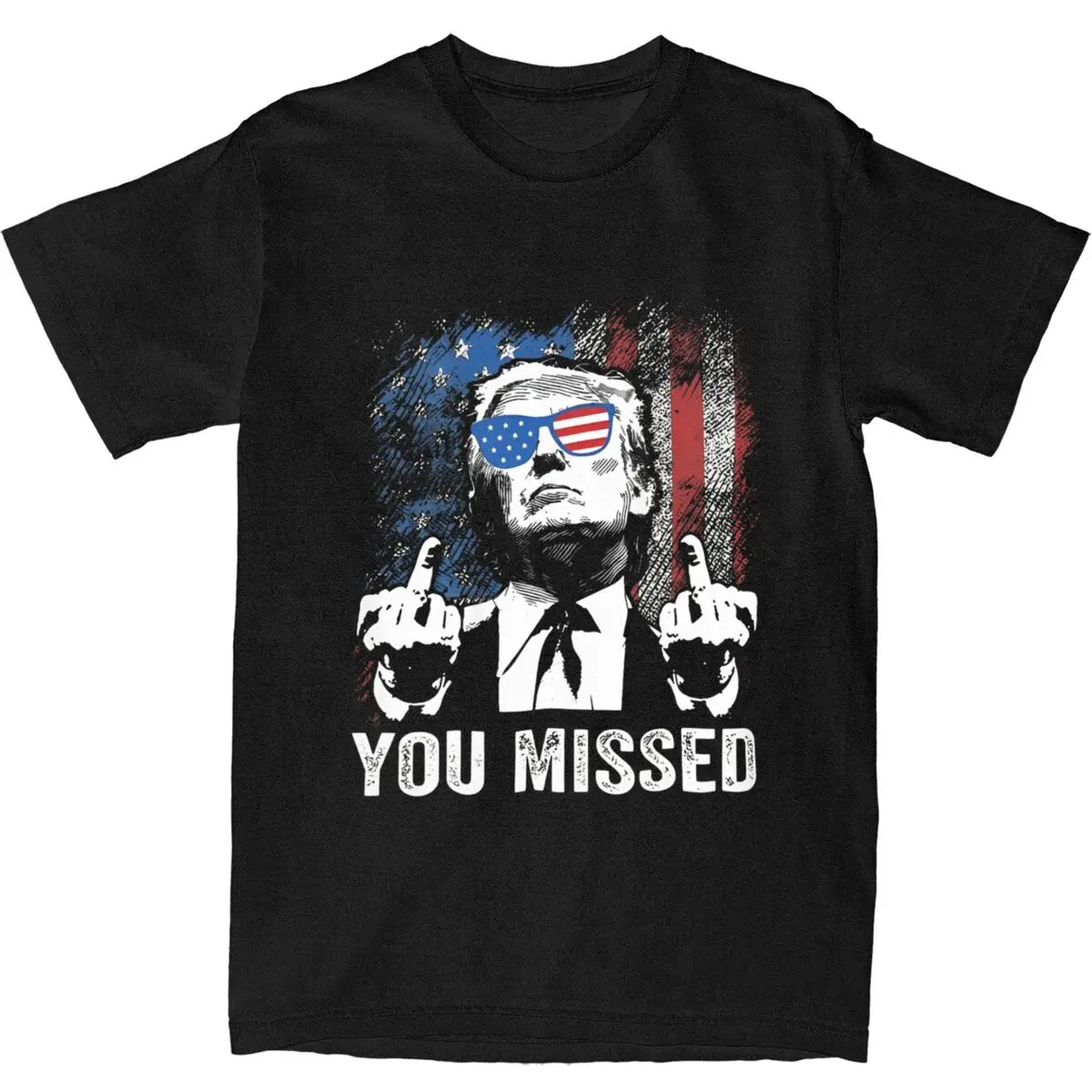 Men Women Shooting At Trump Rally Shirt New Arrival Pure Cotton T Shirts Funny Trump You Missed Top Tee Clothes