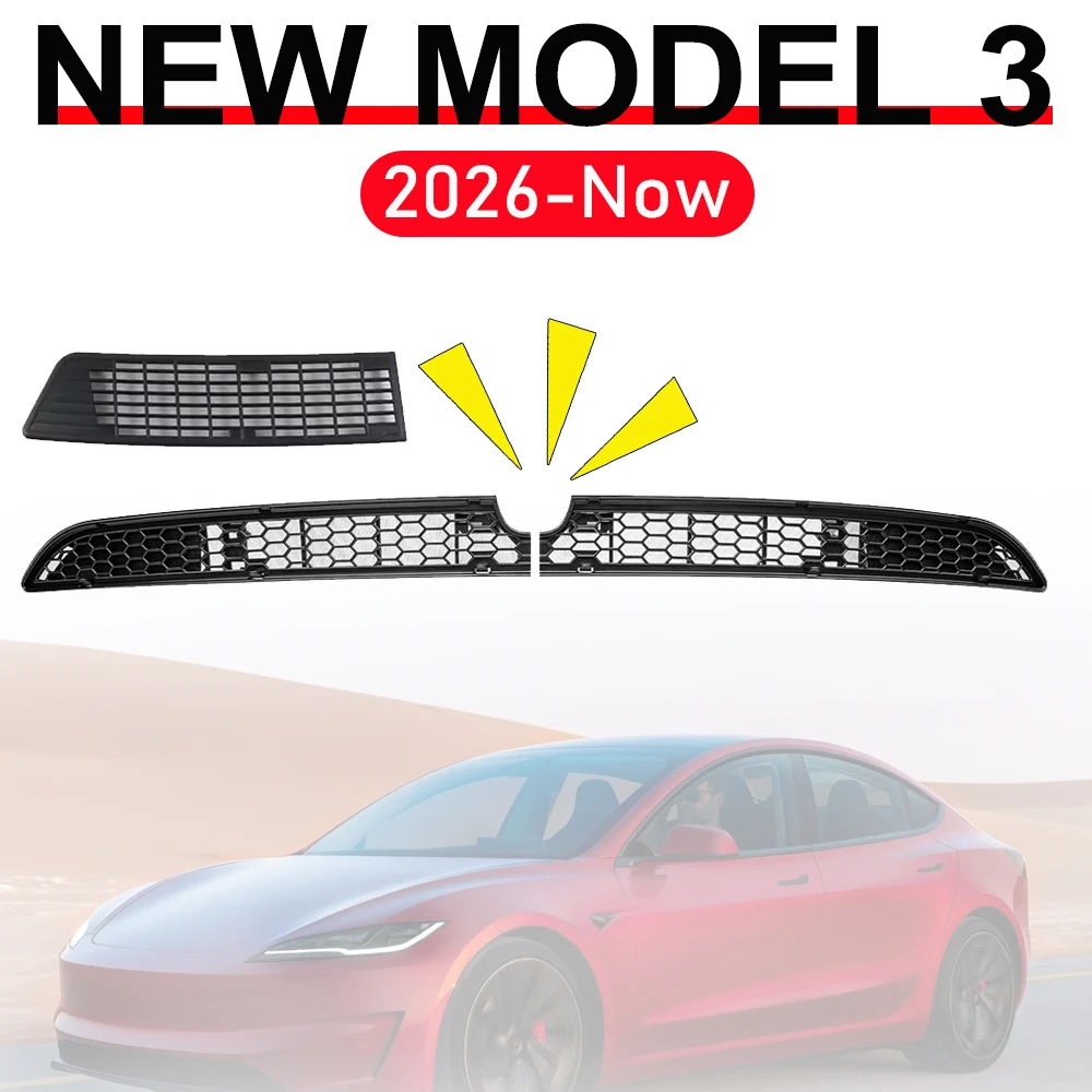 Für 2026 Tesla Model 3 Kühlergrill-Insektenschutzgitter (mit Kameraversion) – Insektenschutznetz für den unteren Stoßfänger-Lufteinlass