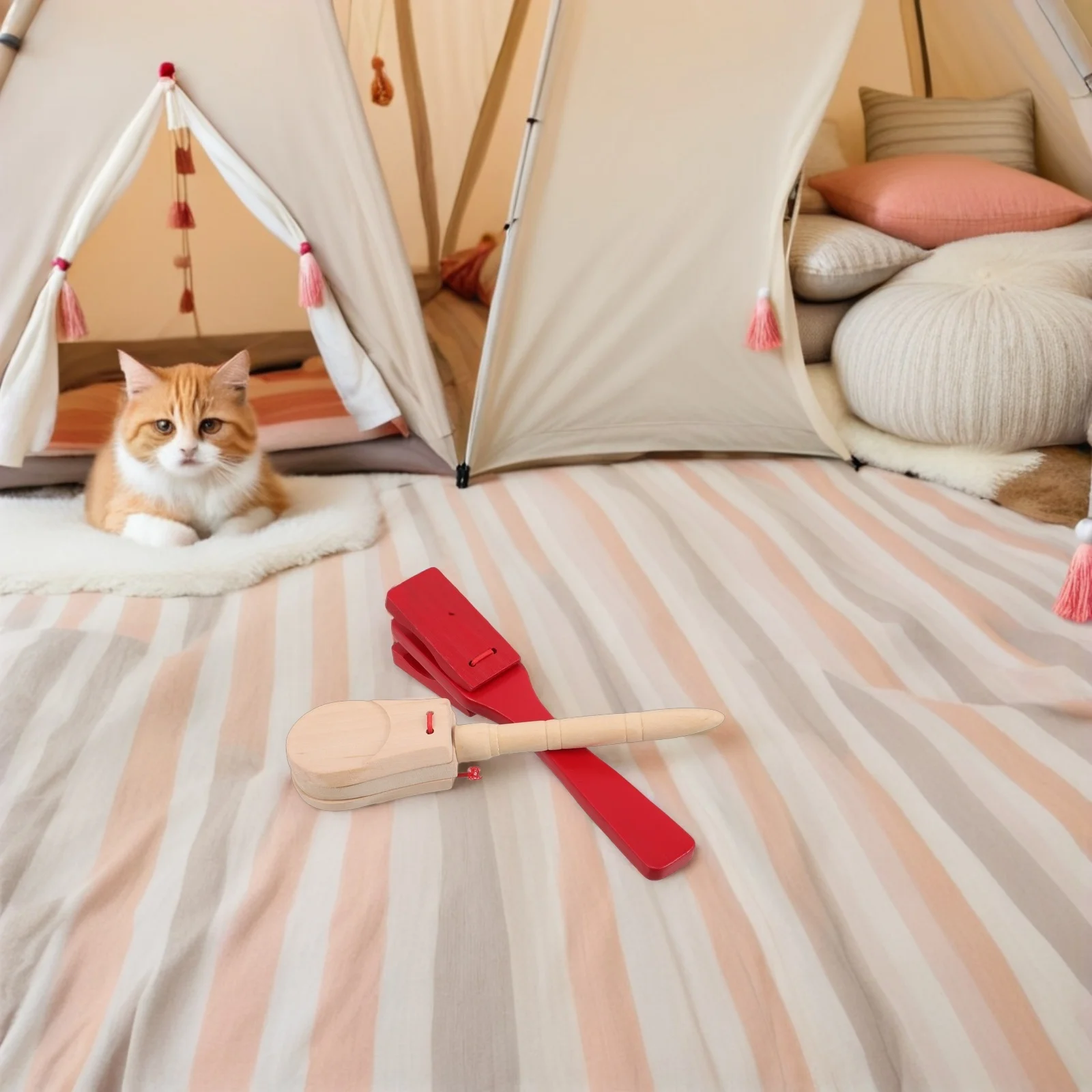 2 قطعة كلابر خشبي للأطفال الآلات الموسيقية للأطفال التعليم المبكر الموسيقى اليد كلابر الخشب صنجات هزازات الطفل #4