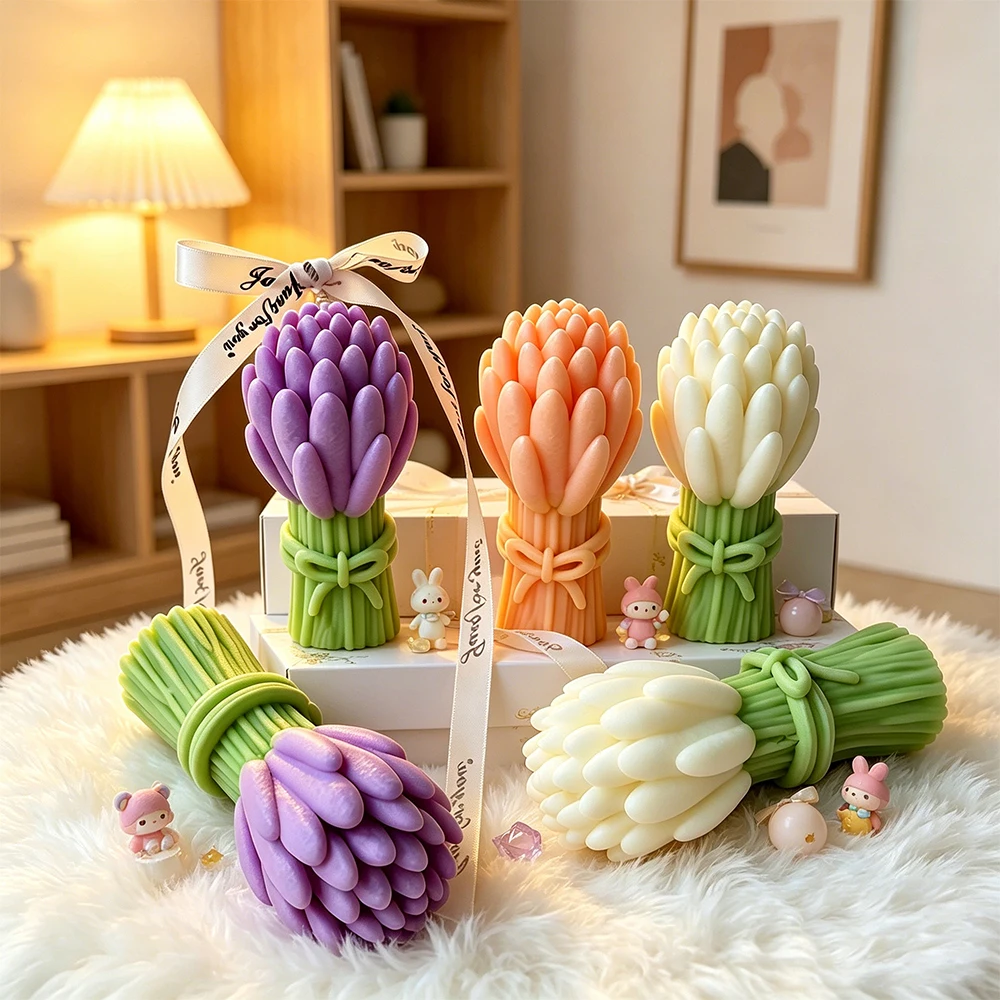 Lavender Bouquet Flowers Mold  Aroma Candles Plaster Molds Handmade Valentine\'s Day Gifts Mould