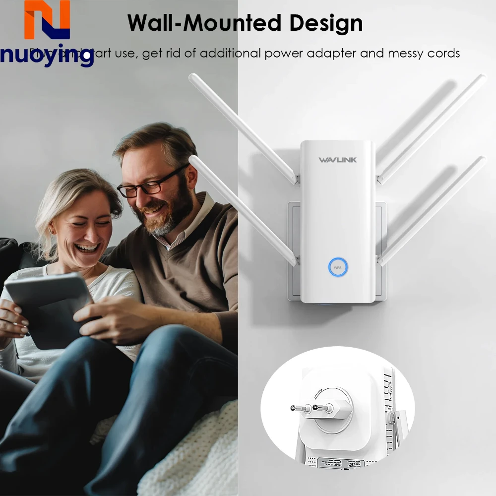 Repetidor Wi-Fi 6 de Doble Banda AX3000 Wavlink, Repetidor Inalámbrico Gigabit Completo, AP/Router, Amplificador de Señal WiFi, WPS