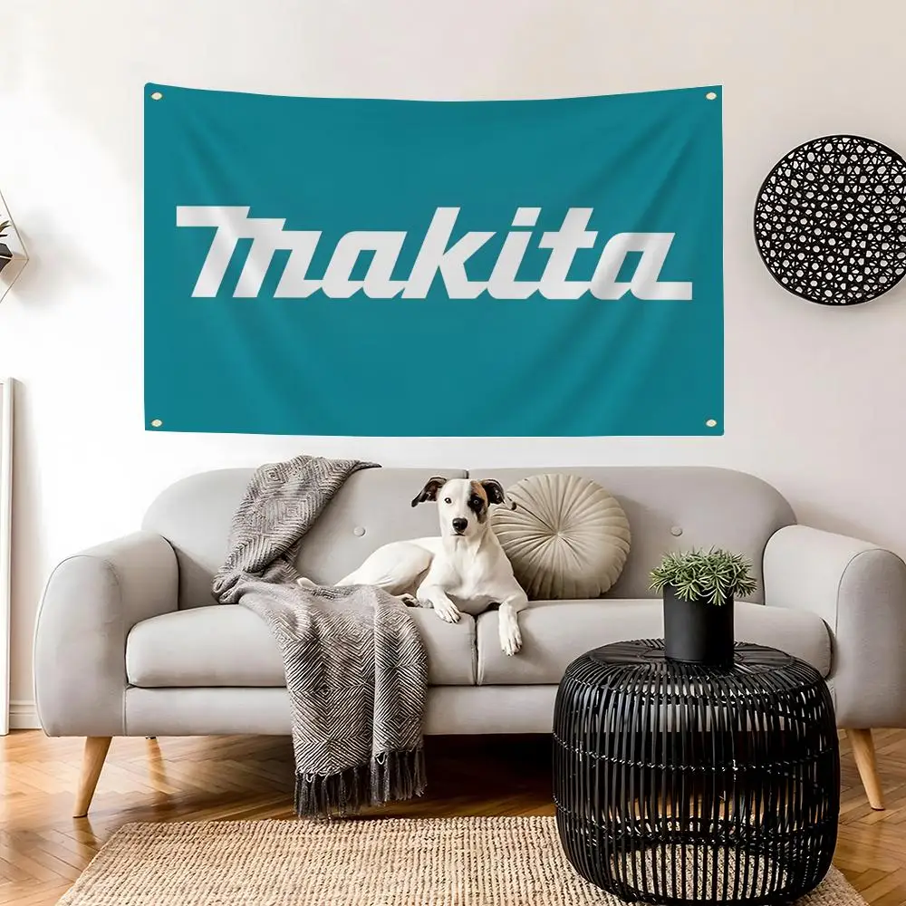 Banderas con logotipo de herramientas M-Makitas para habitación, dormitorio, hogar, exterior, para colgar en la pared, con estampado de conciertos, decoración de fondo