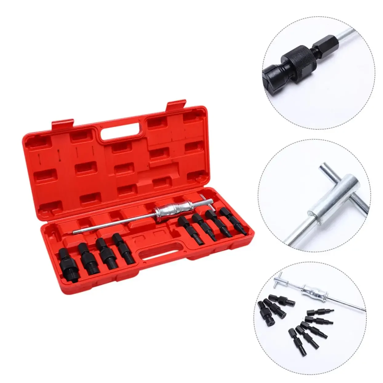 Blind Hole Collet Bearing Puller Set 9 Pcs 8-32mm Inner Bearing Extractor Kit with Slide Hammer Insert Bearing Removal Tool