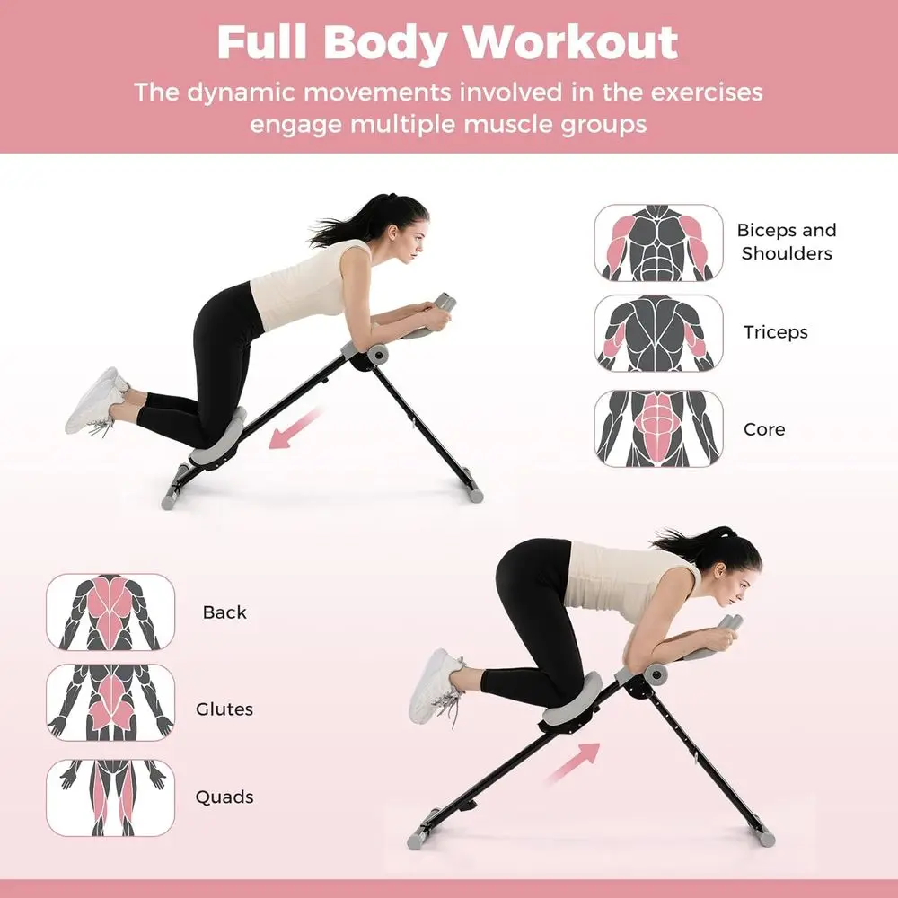 

Adjustable Ab Trainer with Knee Support, LCD Display, Home Gym Strength Equipment for Core Workouts