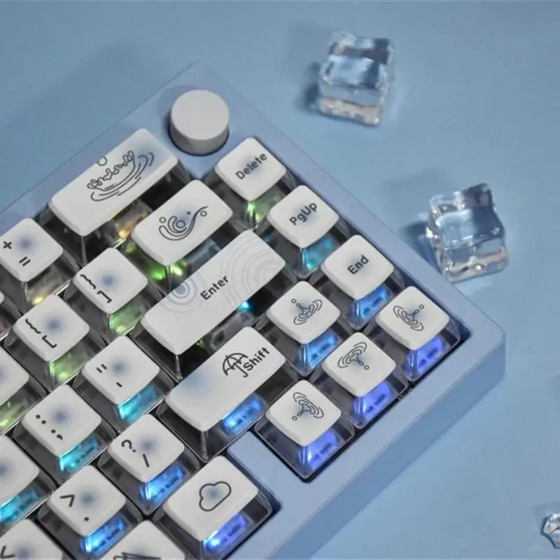 XVX "Raindrops" four sided transparent five sided thermal sublimation ASA height 116 key small complete set of keycaps