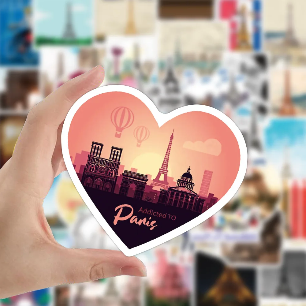 10/30/50pcs Paris Charming Landscape Travelling Style London Stickers Aesthetic Decorative Decal DIY Suitcase Phone Notebook Toy