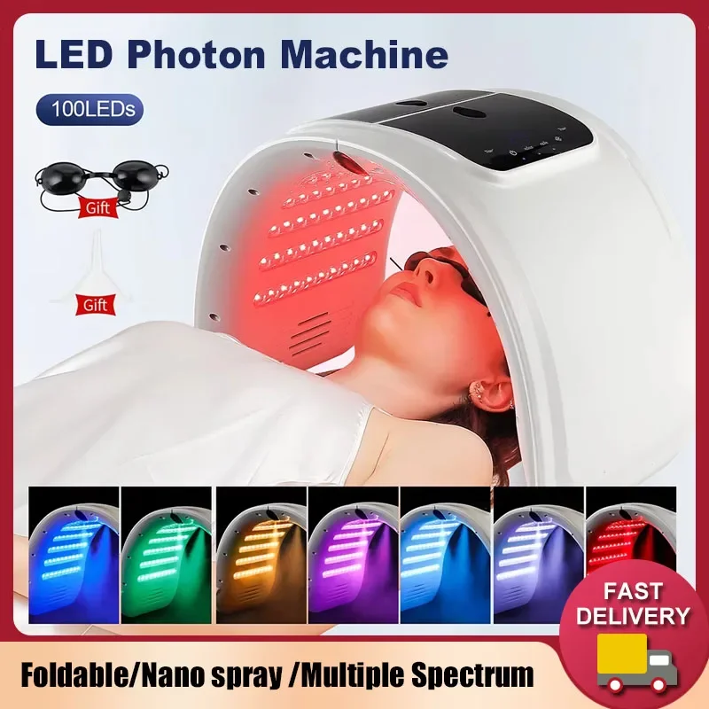 

7 Colors LED Photon Machine With Nano Spray Skin Moisturizing Face&Body Mask Salon SPA Home Use Skin Rejuvenation Acne Skin Care