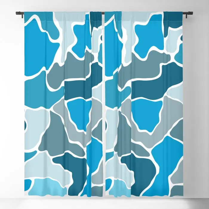 

Blue Mosaic Matisse Scrappy Shape Blackout Curtains 3D Print Window Curtains For Bedroom Living Room Decor Window Treatments