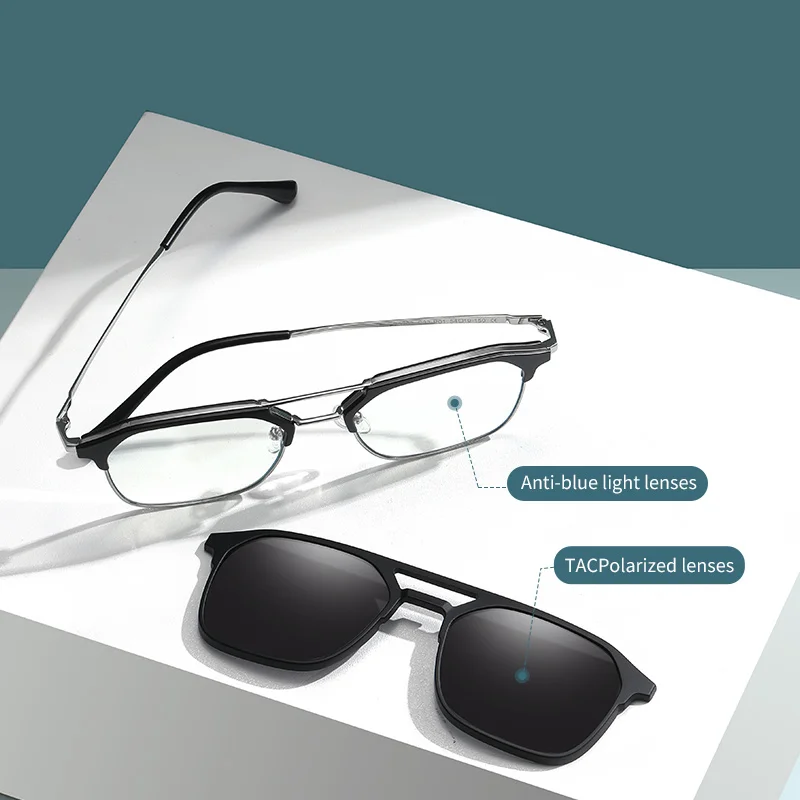 Clips On Polarized Sun Glasses Man Fashion Sunglasses Women Luxury Brand Vintage Driver's Shade Myopia Optical Eyelasses Frame