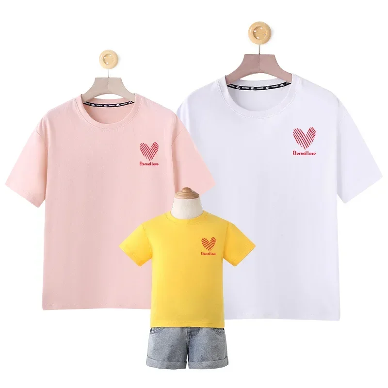 Family Matching Clothes Funny Family Look T Shirt Love Mother and Daughter Clothes Heat Printing Cotton Mommy Mom and Me Clothes