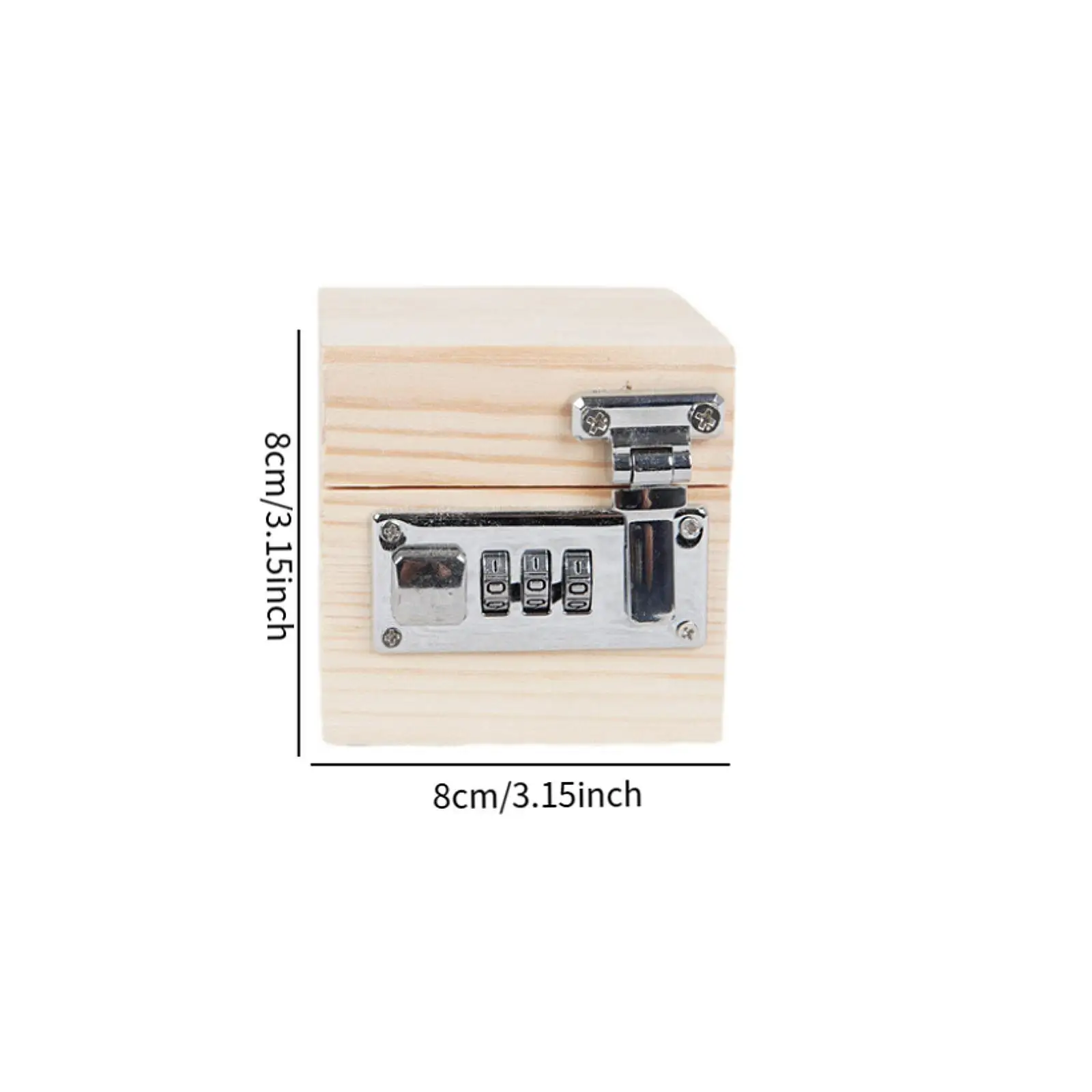 Коробка из соснового дерева, универсальный маленький, 3,15 x 3,15 x 3,15 дюйма, деревянный минималистичный органайзер, коробка для пароля, откидная крышка, защитный контейнер