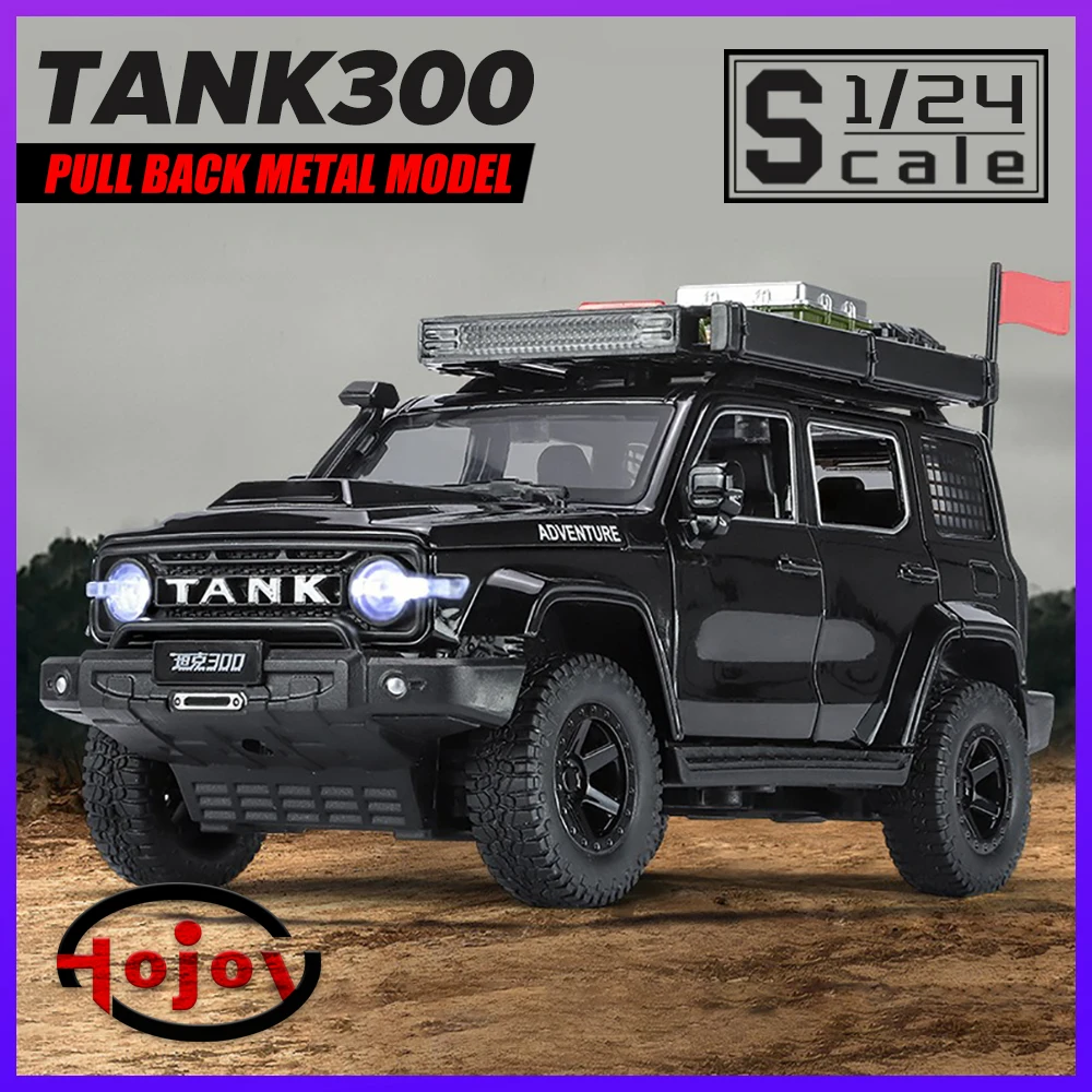 

Metal Cars Toys Scale 1/24 WEY Tank 300 Border Limited SUV Diecast Alloy Car Model for Boys Children Kids Toy Vehicles Pull Back