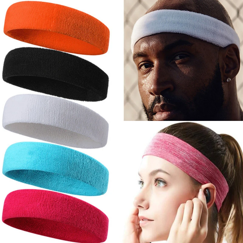 Unisex Sport Headbands Sweatband Elastic Yoga Running Hair Band Sweat Bandage Workout Tennis Fitness Jog Basketball Headscarf