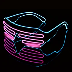 Future Punk Cyber LED Luminous Glasses Neon Glow In The Dark Goggles for Club Bar Party Disco Dance Stage Atmosphere Props