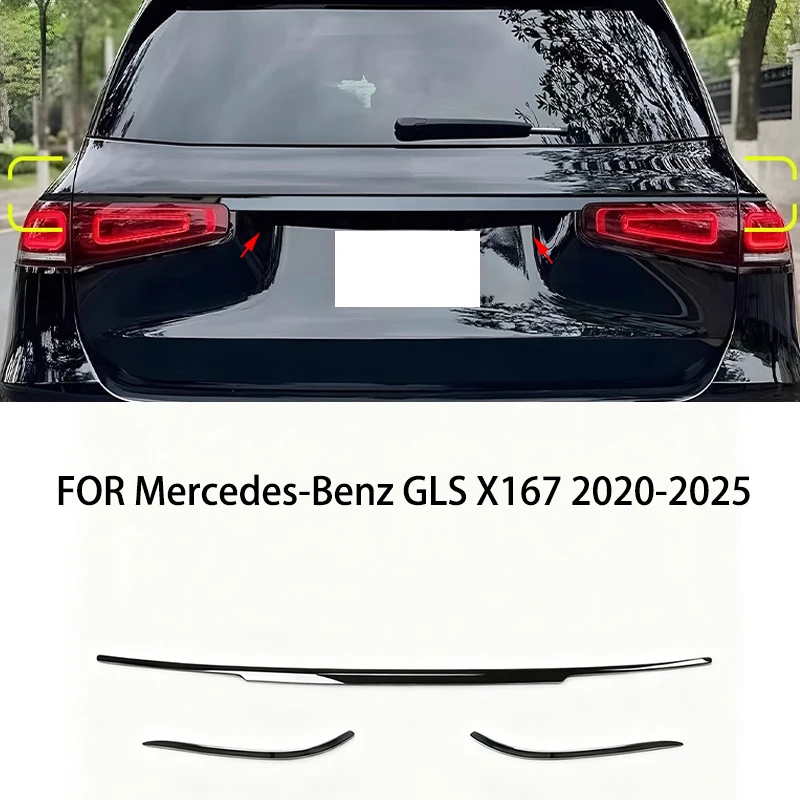 

Car accessories FIT FOR Mercedes-Benz GLS X167 2020-2025 black Rear door Rear Tailgate Trunk Lid decorative panel Cover Trim