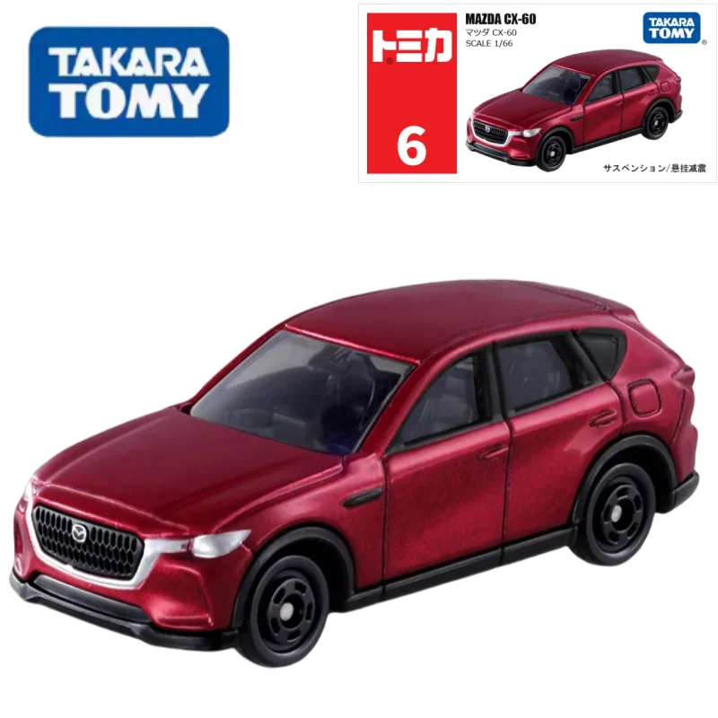 TAKARA TOMY-Modelo de carro fundido em liga para menino, coleção de brinquedos, feriado, caixa vermelha e branca, Mazda CX-60, n ° 6