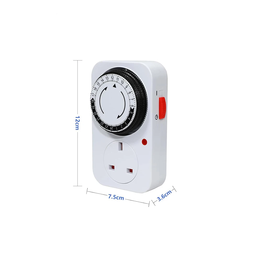 

2pcs 24-Hour Pin-Actuated Mechanical Timer Switches for Automatic Control of Lights and Small Appliances White