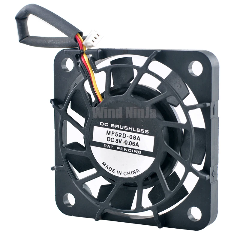(2pcs) MF52D-08A 52mm Quiet Axial Cooling Fan DC8V 0.05A 3-Pin Replacement Fan for Printer Heat Dissipation