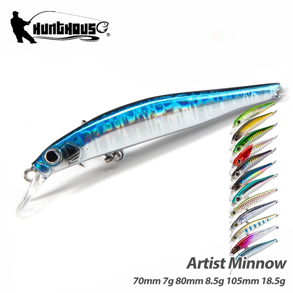 Hunthouse Fishing Lure Wobber Artist Tiny Minnow Freshwater Fishing Trout Lure Hard Bait Wobbers Swimbait Japan Mustad Hook