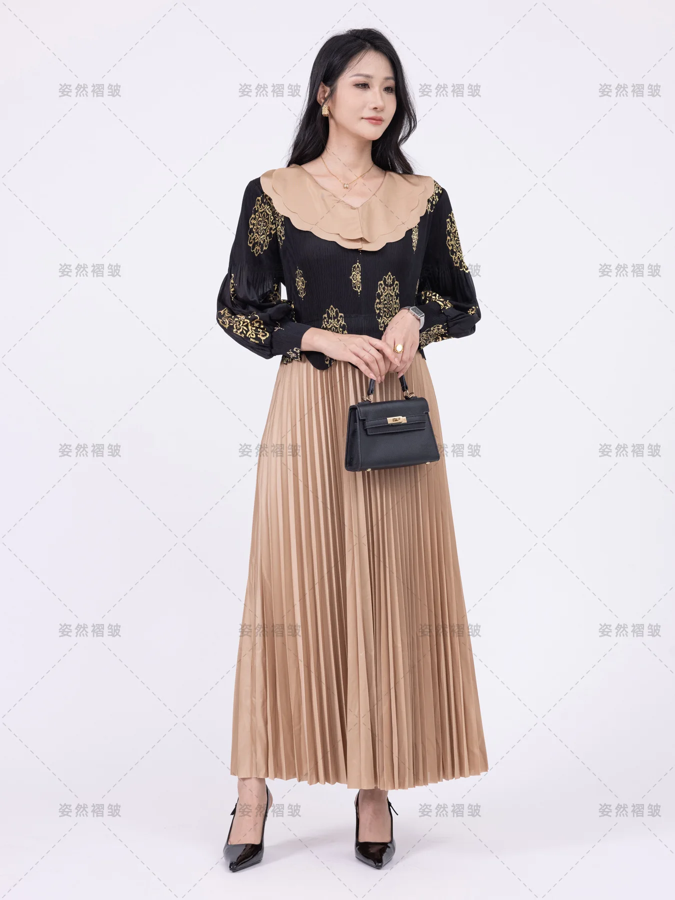 Luksusowe sukienki plus size dla kobiet, plisowane sukienki szyfonowe Miyake z długim rękawem, eleganckie sukienki wieczorowe na przyjęcia i bale, modne damskie sukienki.