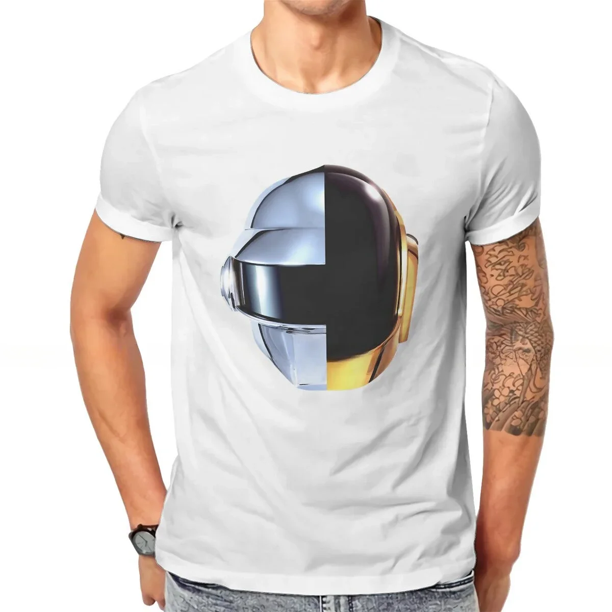 T Shirt Graphic Streetwear Hipster Daft Punk Helmet Men's TShirt Cool Individuality Polyester  jojo bizarre adventure