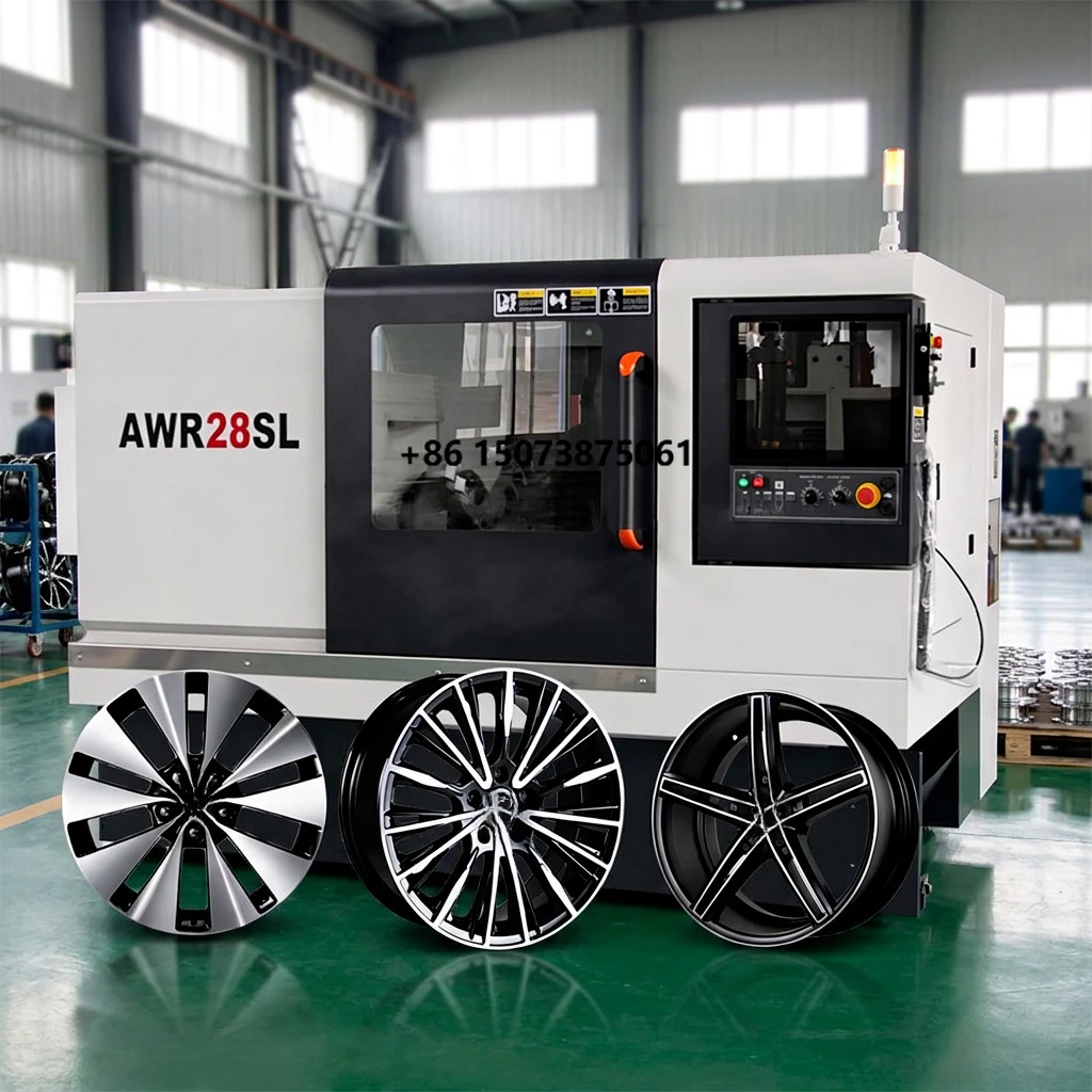 High Precision Tornio CNC Wheel Lathe AWR28SL Automatic Diamond Cutting Wheels Repair Machine for Alloy Wheels, Rim Repair