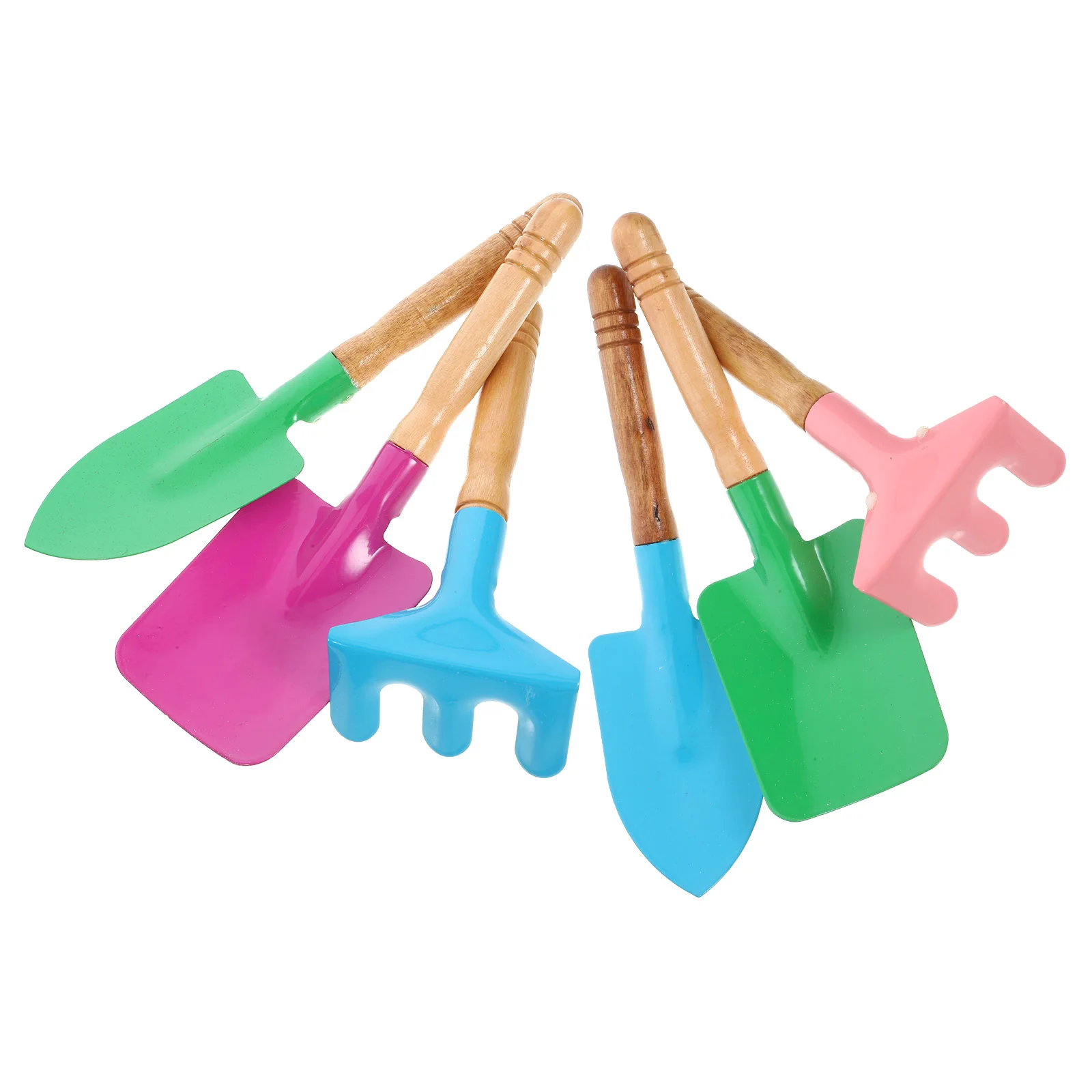 

2 set Kids Toys Brightly Colored Small Shovel Digging Tools Garden Rake Toy Sets Yard Toys R om Color