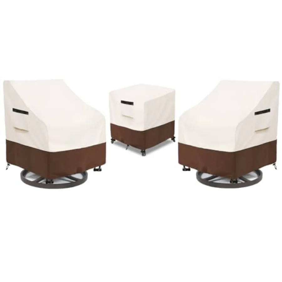 

Patio Furniture Set Covers for 3 Pcs Outdoor BistroWaterproof 100% Outdoor Furniture Cover for 2 Swivel Chairs and Coffee Table