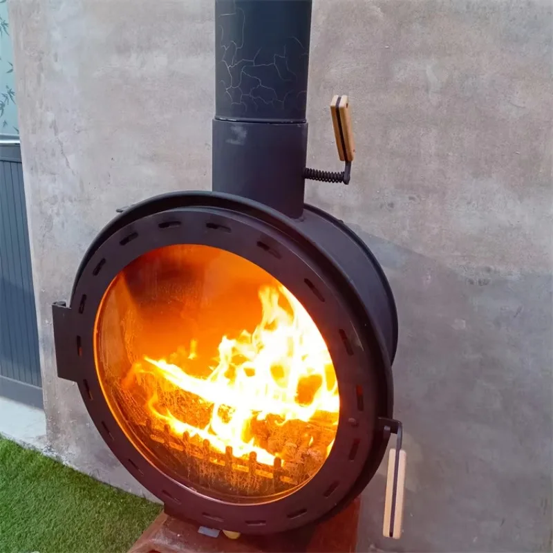 【ساخن】واقد حرق الخشب الفولاذية الحديثة، مواقد معلقة صديقة للبيئة للاستخدام الداخلي