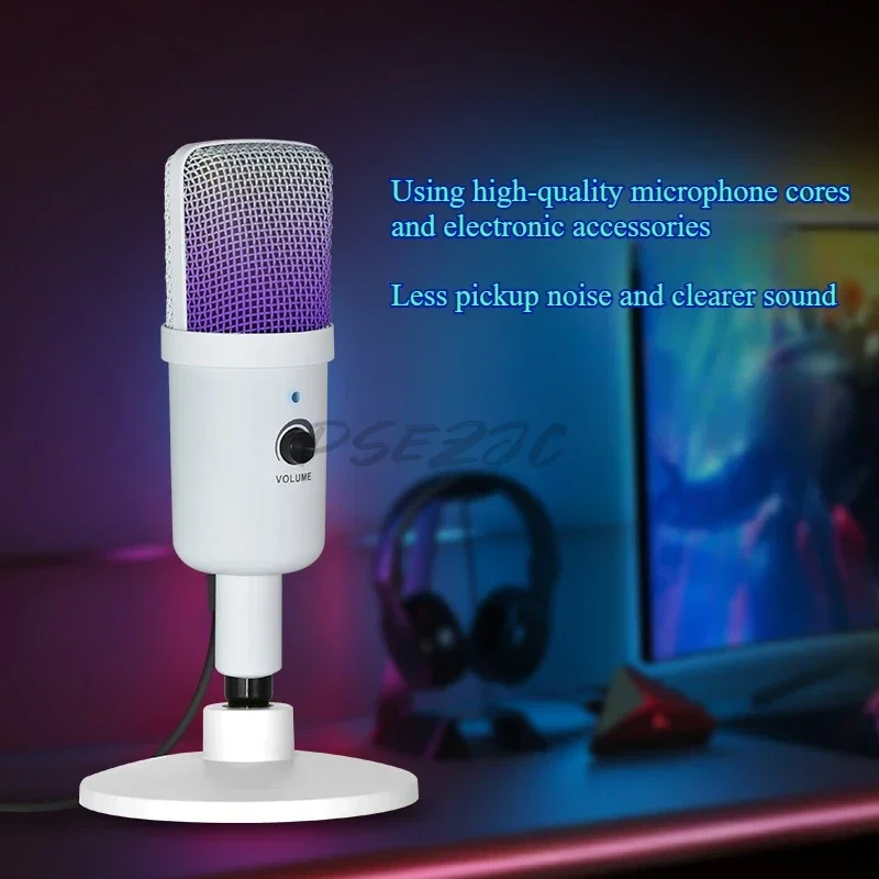 RGB Gaming Microphone with Powerful on-site Recording Capabilities Computer Mobile Phone USB Microphone