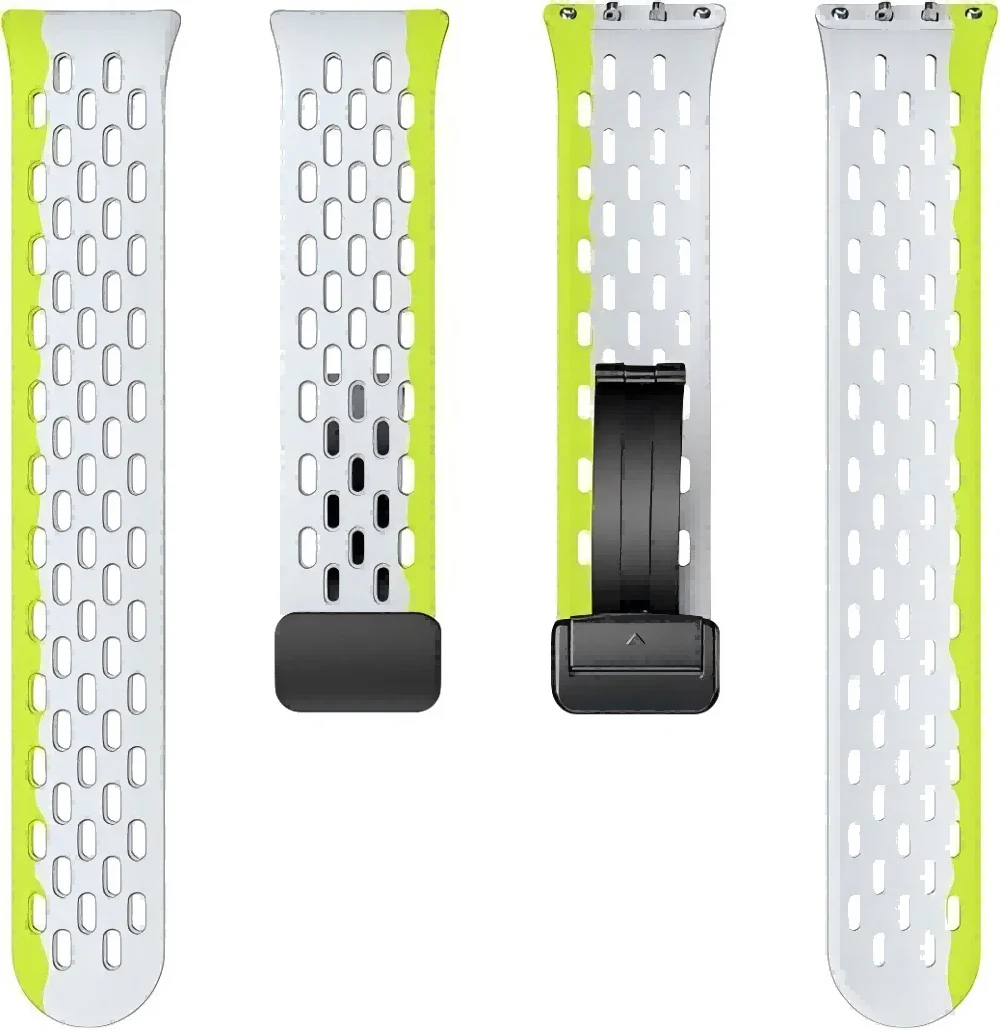 Magnetisches Silikonarmband für Samsung Galaxy Fit 3 / Galaxy Fit 3, atmungsaktives Mesh, magnetisch, faltbar, schwarzes Schnallenarmband – Detail 3