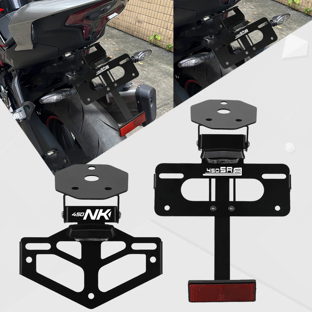 

450SR License Plate Holder LED Light For CFMOTO 450 SR NK 450SS 450NK 450SRS Motorcycle Tail Tidy Fender Eliminators Bracket Kit