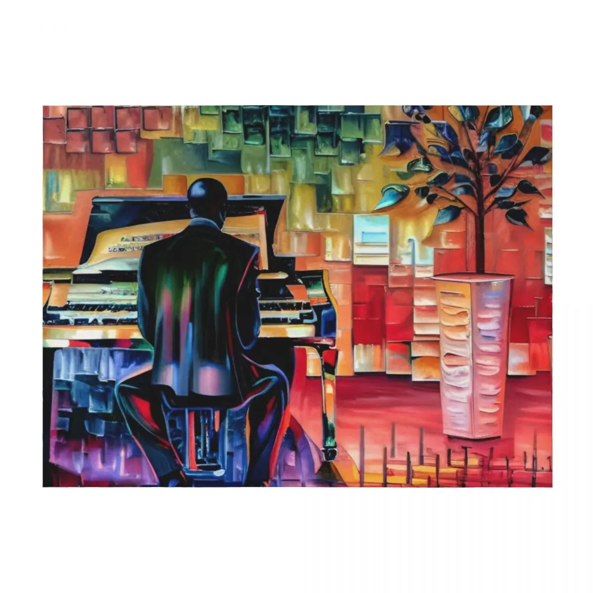 

Piano Vibes Throw Blanket Cute Plaid heavy to sleep for winter Decorative Sofa Blankets