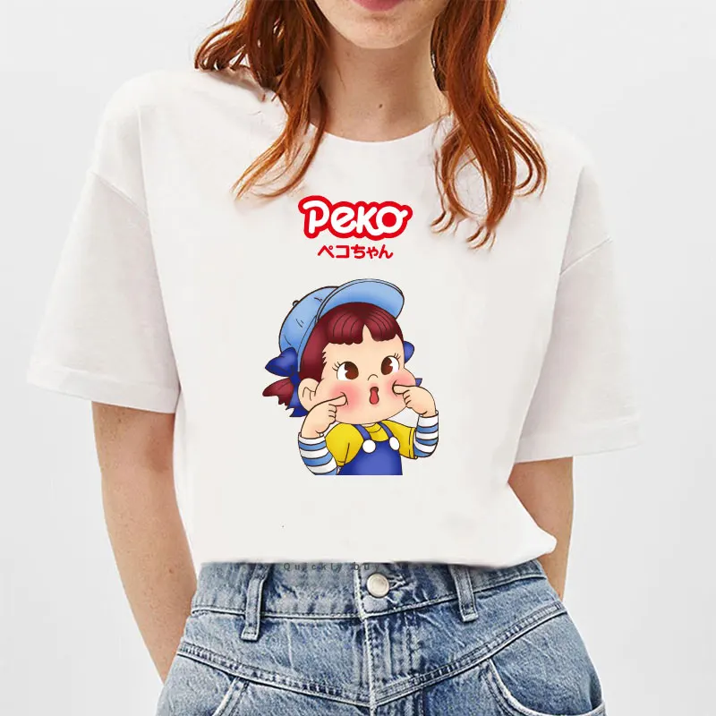 Kawaii Girl's Clothing Retro Milky Peko-chan Classic Women's -shir T Shirt for Men High Quality T-shirts Harajuku Punk Y2k Tops