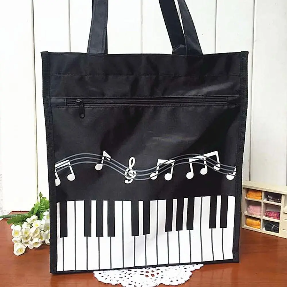 

Gift Durable Piano Keys Handbag Creative Washable Tote Bag Portable Single Shoulder Grocery Storage Bag Teenager