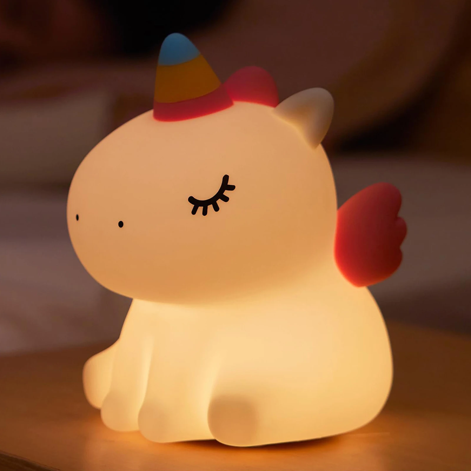 مصباح طاولة بجانب السرير قابل للتعتيم من السيليكون للاستخدام، مصباح ليلي ناعم قابل للتعتيم، ضوء ليلي محمول للأطفال الصغار #4