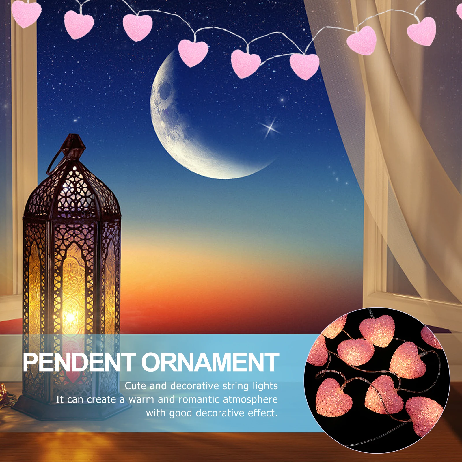 String Romantic Valentine's Day Heart Garland LED Good Decorative Effect Pvc