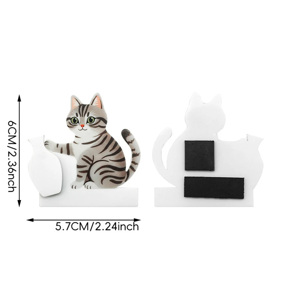 2 Piece Acrylic Cat Whisker Holder with Integrated Magnet for Secure Fridge or Desk Placement and Sentimental Display