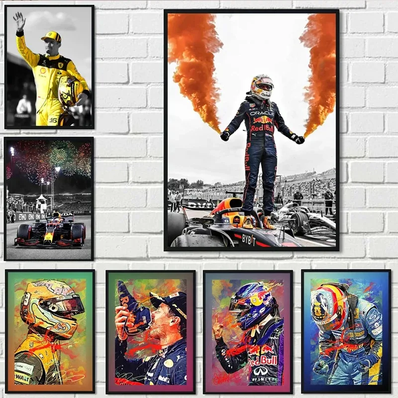 F1 Racer Formula 1 Portrait World Champion Poster Racing Team Decoration Graffiti Room Decor Wall Art Canvas Painting Pictures