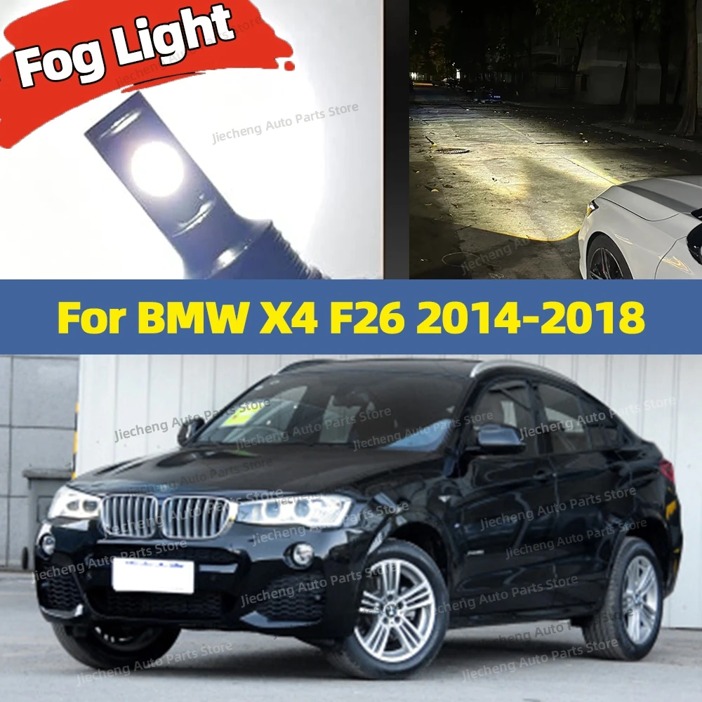 

2pcs 6000K LED Fog Light Blub 25000LM CSP Car Lamp Canbus Plug and Play For BMW X4 F26 2014 2015 2016 2017 2018